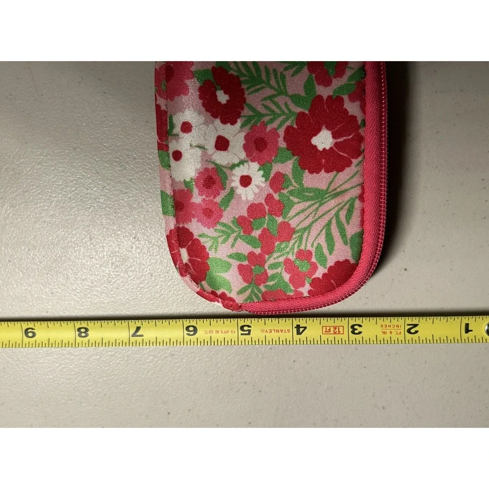 Lilly Pulitzer Tech Case Pink Floral‎ Neoprene Zip Pouch Wristlet 5 x 3.5